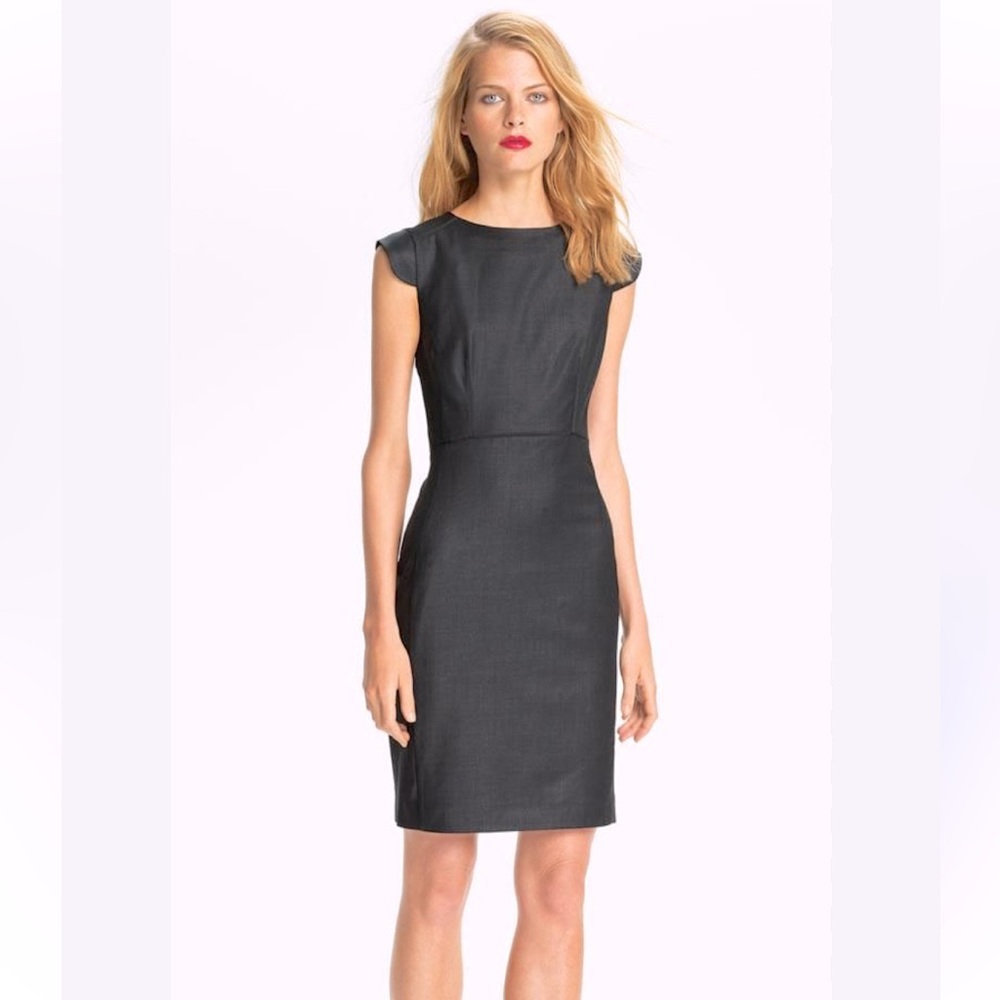 Ted Baker London Edid Wool Sheath Dress charcoal grey
